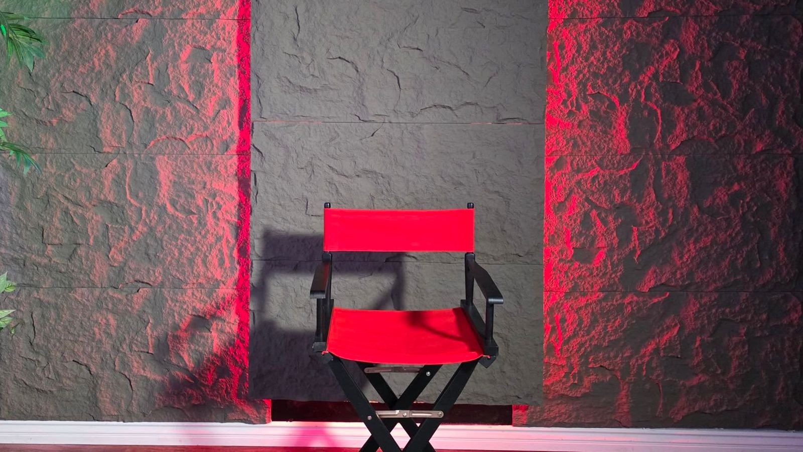 The Stone Vault set: dramatic stone wall backdrop